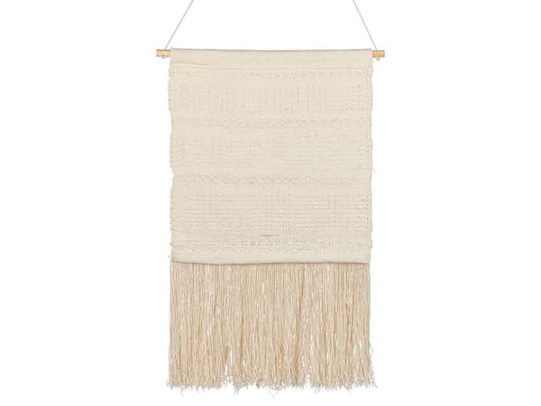 Væghængende Beige Bomuld Håndvævet med kvaster Geometrisk mønster Vægindretning Hængende dekoration Boho-stil Stue Soveværelse Børneværelse