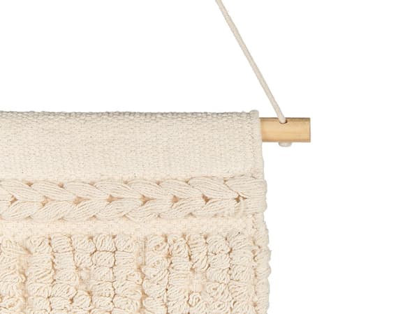 Væghængende Beige Bomuld Håndvævet med kvaster Geometrisk mønster Vægindretning Hængende dekoration Boho-stil Stue Soveværelse Børneværelse