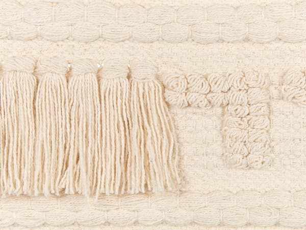 Væghængende Beige Bomuld Håndvævet med kvaster Geometrisk mønster Vægindretning Hængende dekoration Boho-stil Stue Soveværelse Børneværelse