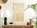 Miniatyrbillede 2 af 8: Væghængende Beige Bomuld Håndvævet med kvaster Geometrisk mønster Vægindretning Hængende dekoration Boho-stil Stue Soveværelse Børneværelse