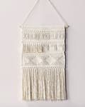 Miniatyrbilde 5 av 8: Veggdekor Makramé Beige Bomull 51 x 73 cm Håndlaget Dekor Soverom Barnerom Boho Stue
