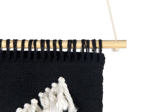 Veggdekor Makramé Hvit Svart Bomull 56 x 92 cm Håndlaget Dekor Soverom Barnerom Boho Stue