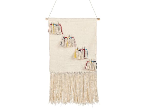 Veggdekor Makramé Beige Bomull 46 x 72 cm Håndlaget Dekor Soverom Barnerom Boho Stue