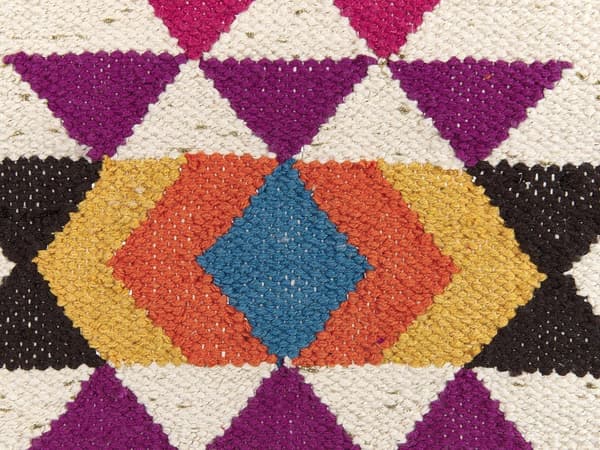 Seinäkoriste monivärinen 51 x 74 cm puuvilla käsintehty hapsut seinävaate boho perinteinen