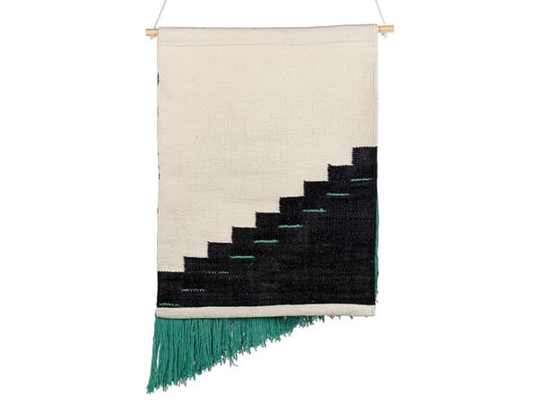 Seinäkoriste monivärinen 56 x 80 cm puuvilla käsintehty hapsut seinävaate boho perinteinen