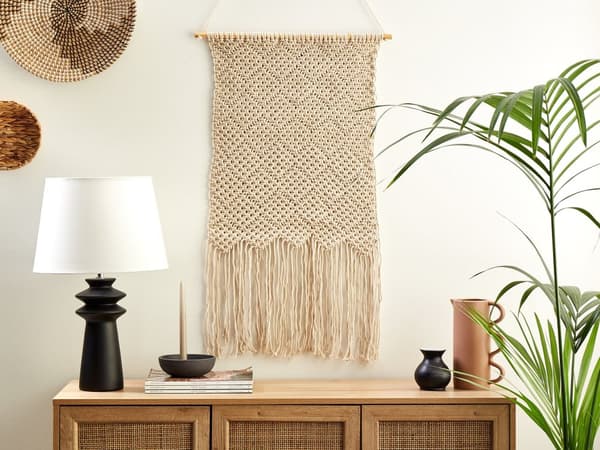 Väggdekor Macramé Hängande Beige Bomull Handgjord Dekoration Bohemisk Stil Vardagsrum Sovrum Barnrum