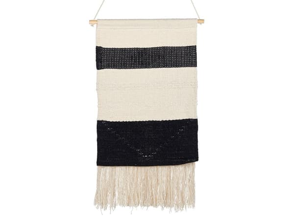 Væghængende Beige Bomuld Håndvævet med kvaster Geometrisk mønster Vægindretning Hængende dekoration Boho-stil Stue Soveværelse