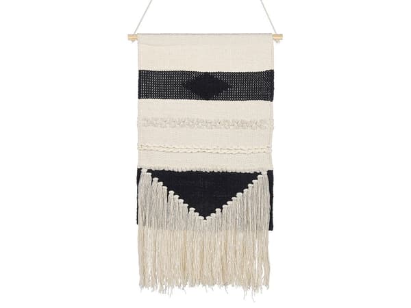 Væghængende Beige Bomuld Håndvævet med kvaster Geometrisk mønster Vægindretning Hængende dekoration Boho-stil Stue Soveværelse