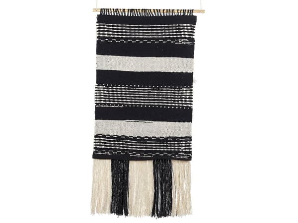 Väggdekor Beige Bomull Handvävd med tofsar Geometriskt mönster Väggdekor Hängande Dekoration Boho Stil Vardagsrum Sovrum