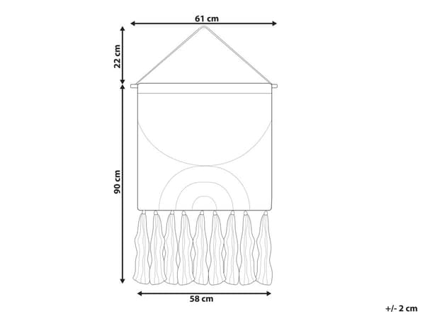 Seinävaate oranssi 61 x 112 cm puuvilla villa puu hapsut käsinpunottu moderni boho