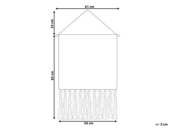 Seinävaate musta oranssi 61 x 106 cm puuvilla puu hapsut käsinpunottu moderni boho