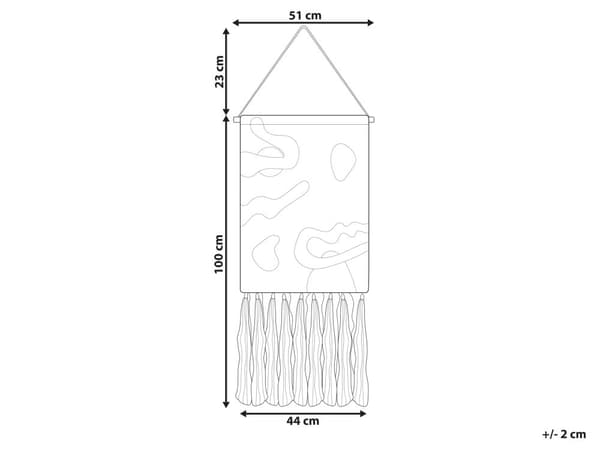 Veggdekor Flerfarget Bomull 44 x 123 cm Håndvevd med dusker Geometrisk mønster Veggdekor Boho Stue Soverom