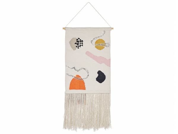 Veggdekor Flerfarget Bomull 44 x 123 cm Håndvevd med dusker Geometrisk mønster Veggdekor Boho Stue Soverom
