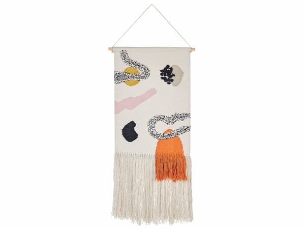 Veggdekor Flerfarget Bomull 44 x 123 cm Håndvevd med dusker Geometrisk mønster Veggdekor Boho Stue Soverom