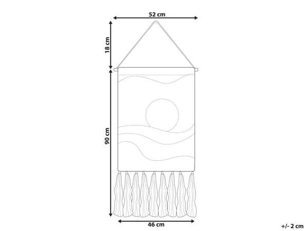 Väggdekor Upphängd Flerfärgad Bomull Ull 46 x 108 cm Handvävd med Tofsar Geometriskt Mönster Väggdekoration Bohemisk Stil Vardagsrum Sovrum