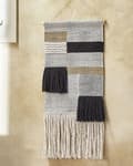Miniatyrbilde 5 av 8: Veggdekorasjon Beige Svart Bomull 46 x 114 cm Dusker Geometrisk mønster Håndvevd Dekorasjon Tilbehør Boho