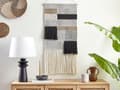 Miniatyrbilde 2 av 8: Veggdekorasjon Beige Svart Bomull 46 x 114 cm Dusker Geometrisk mønster Håndvevd Dekorasjon Tilbehør Boho