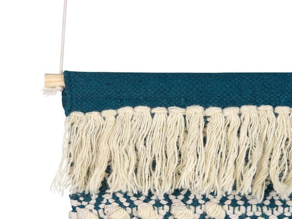 Veggdekorasjon Blå Beige Bomull Dusker Geometrisk mønster Boho Tilbehør Veggteppe Stue Soverom