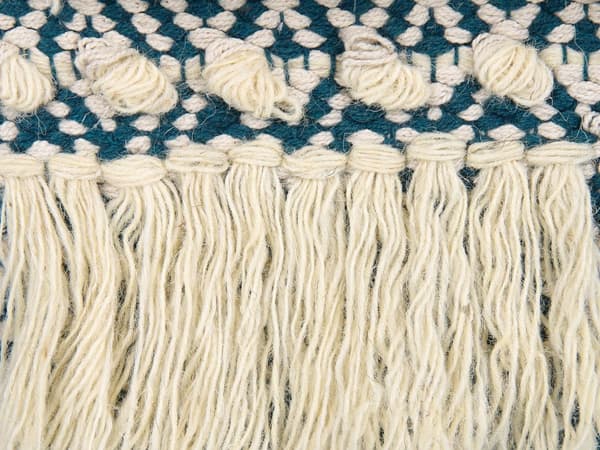 Veggdekorasjon Blå Beige Bomull Dusker Geometrisk mønster Boho Tilbehør Veggteppe Stue Soverom
