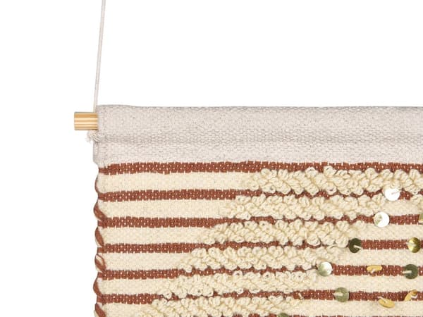 Veggdekorasjon Rød Beige Bomull Dusker Paljetter Stripete mønster Håndvevd Boho Tilbehør Stue Soverom