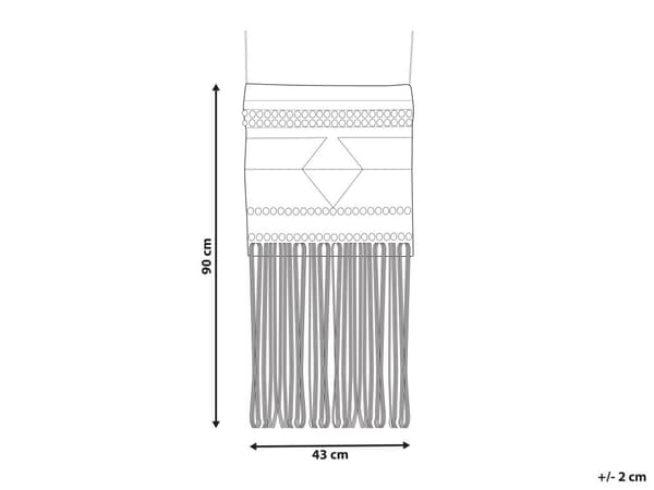 Seinäkoriste punainen/beige villa käsipunottu hapsuilla geometrinen kuvio boho-tyyli