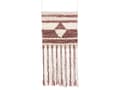 Pikkukuva 1 / 6: Seinäkoriste punainen/beige villa käsipunottu hapsuilla geometrinen kuvio boho-tyyli