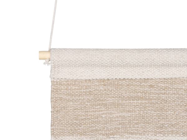 Väggdekoration Beige och Svart Bomull Handvävd med Dekorativa Tofsar Landskapsmotiv Bohemisk Stil Vardagsrum Sovrum