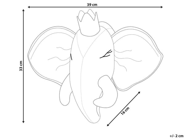 Fluffigt Djurhuvud Väggdekoration Grå Bomull Elefant Barnrum Leksak Dekoration Tillbehör