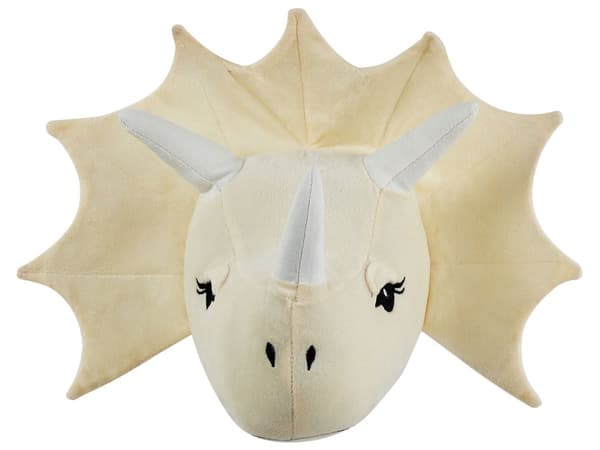 Vekkdekorasjon Dyrehode Beige Bomull 37 x 29 cm Dinosaur Barnerom Leke Dekorasjon Tilbehør