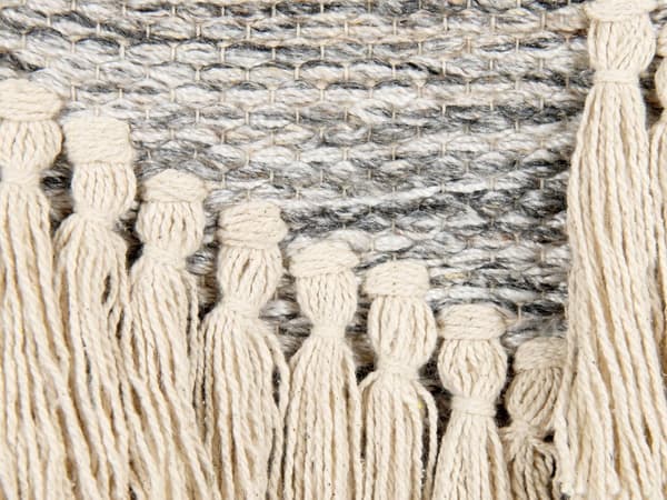 Väggbonad Beige Bomull Handvävd med tofsar Väggdekor Hängande Dekoration Boho Stil Vardagsrum Sovrum