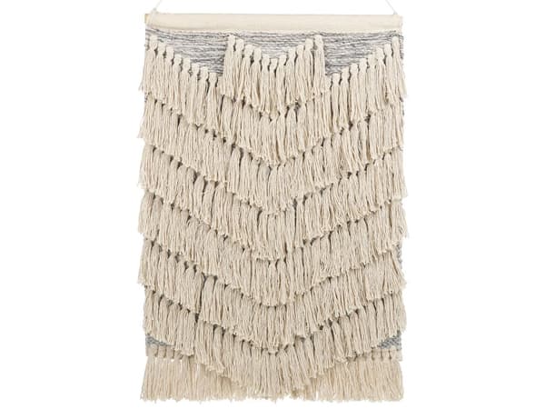 Väggbonad Beige Bomull Handvävd med tofsar Väggdekor Hängande Dekoration Boho Stil Vardagsrum Sovrum