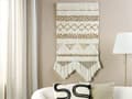Pikkukuva 2 / 6: Seinäkoriste beige ruskea puuvilla 60 x 107 cm hapsut ripustettava seinävaate geometrinen kuvio boho