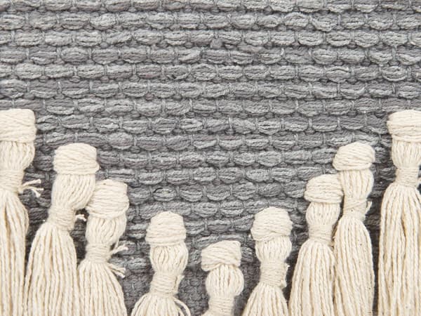 Veggdekorasjon Beige Grå Bomull 60 x 106 cm Håndvevd Dusker Dekor Tilbehør Bohemsk stil Veggteppe Veggoppheng
