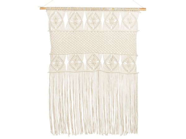 Veggdekorasjon Beige Bomull 84 x 118 cm Makramé Dekor Tilbehør Bohemsk stil Veggteppe Veggoppheng