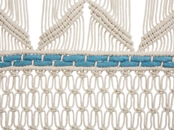 Vægdekoration Beige og Blå Bomuld Hængende Dekoration Boho Rustik Stil Stuen