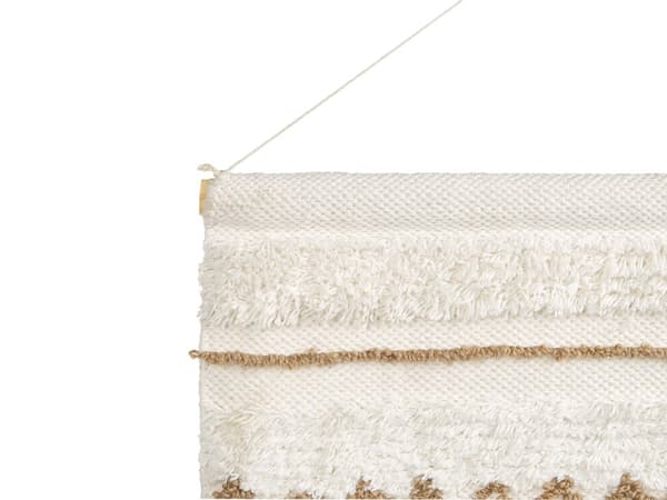 Vægophæng Lys Beige Bomuld Håndvævet med Kvaster Vægdekoration Hængende Dekoration Boho Stil Stue Soveværelse