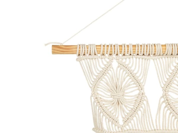 Vægophæng Makramé Lys Beige Boho Chic Stil Vægdekoration Stue Soveværelse