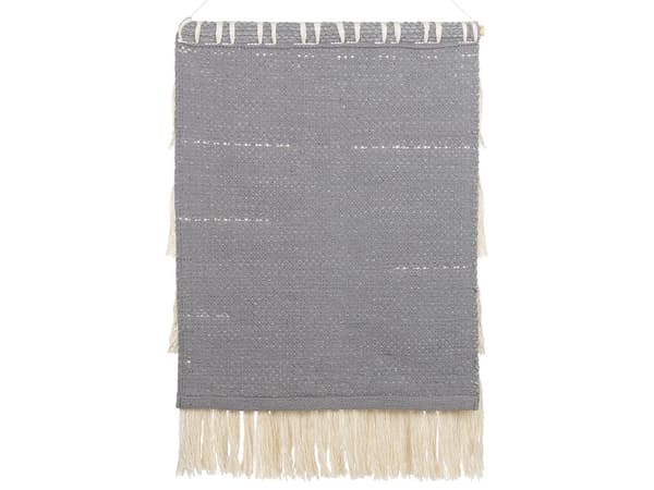 Vægophæng Grå og Beige Bomuld Håndvævet med Kvaster Vægdekoration Hængende Dekoration Boho-stil Stue Soveværelse