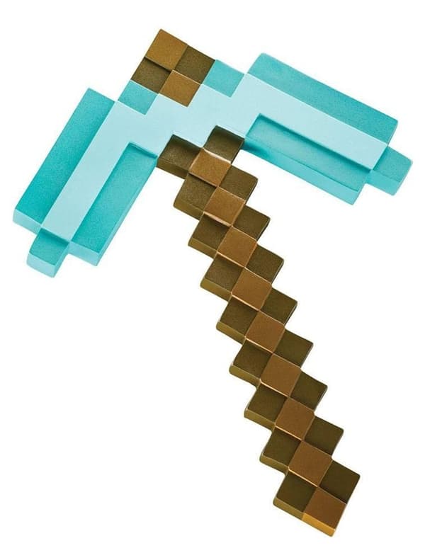 Minecraft Plastic Replica Diamond Pickaxe 40cm