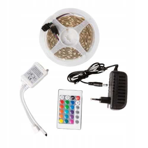 LED-remsa SET 7,2W/m RGB 12V IP20 5m + nätadapter