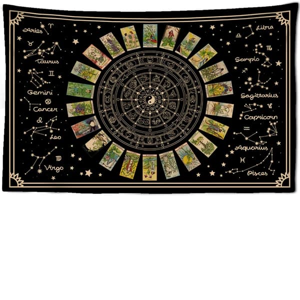 Tarot Tapestry, Blomsterdesign, Holdbart Bomuld,gt1121-12, 200x150cm