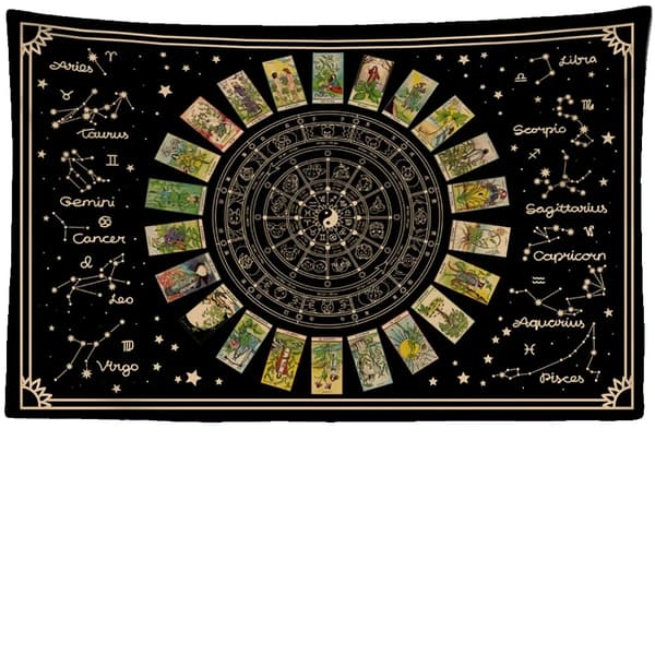 Tarot Tapestry, Blomsterdesign, Holdbart Bomuld,gt1121-12, 200x150cm