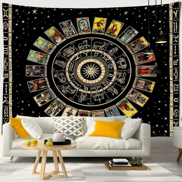 Tarot Tapestry, Blomsterdesign, Holdbart Bomuld,gt850-1, 200x150cm