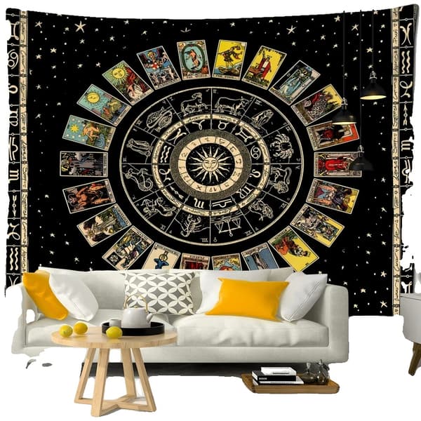 Tarot Tapestry, Blomsterdesign, Holdbart Bomuld,gt850-1, 200x150cm