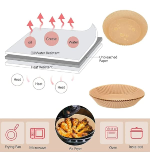 INF Air Fryer engangspapir til friture 30 stk Brun