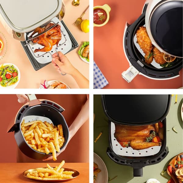 INF Air Fryer engangs, papirfôr non-stick 200-pak Hvit 20.5 cm