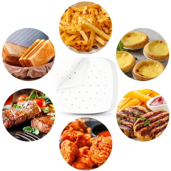 INF Air Fryer engangs, papirfôr non-stick 200-pak Hvit 20.5 cm