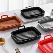 Sammenklappelig firkantet Air Fryer silikoneform Sort