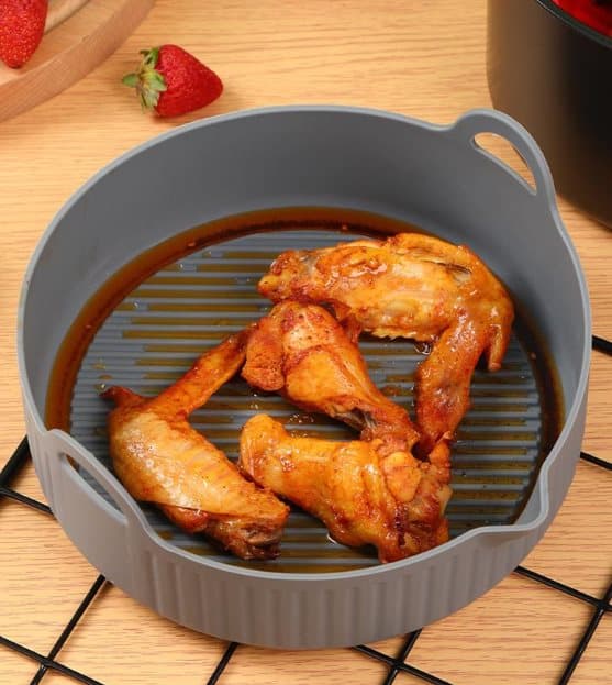 INF Rund Air Fryer silikonegryde 18,5 cm Grå