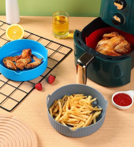 INF Rund Air Fryer silikonegryde 18,5 cm Grå